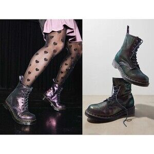 Dr. Martens 1460 Disco size 6 EU 37 Purple Iridescent Suede Combat Party Boots